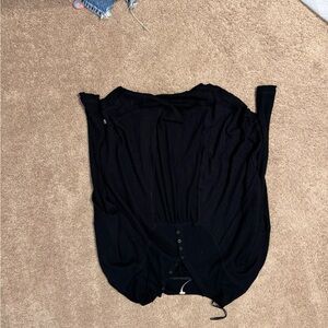 Black Button-Up Women's Top